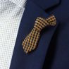 Boutonnière, mini cravate pied de poule cuivré Cravate Avenue Signature