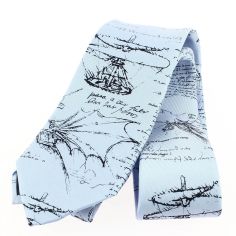 Cravate en soie, Léonard de Vinci Codex, ciel Brochier Soieries 1890 2