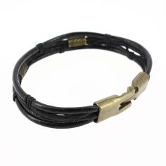 Bracelet Cuir Silba Noir Clj Charles Le Jeune 2