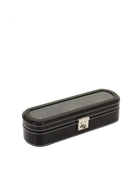 Ecrin 5 montres, cuir, Collection London noir Friedrich 23