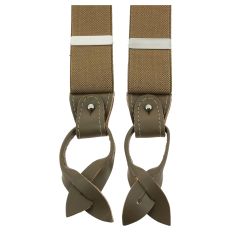 Bretelle 3 attaches Hercule, taupe. Cuir Taupe Tony & Paul