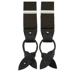 Bretelle 3 attaches Hercule, marron Chocolat, Cuir marron foncé Tony & Paul