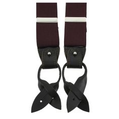 Bretelle 3 attaches Hercule, Bordeaux. Cuir Marron foncé Tony & Paul