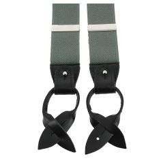 Bretelle 3 attaches Hercule, gris. Cuir noir Tony & Paul