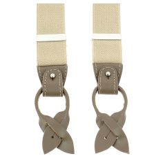 Bretelle 3 attaches Hercule, sable. Cuir Taupe Tony & Paul