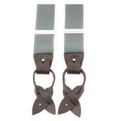 Bretelle 3 attaches Hercule, gris. Cuir Marron Tony & Paul