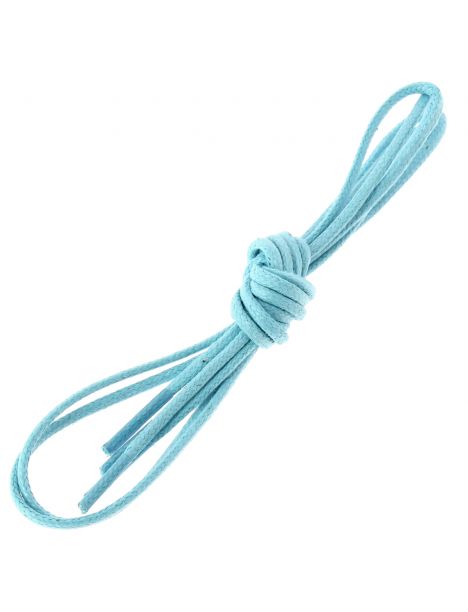 lacets ronds 2mm, coton ciré, Bleu turquoise Les Lacets Français