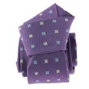 Cravate CLJ, violet, motifs fleurs Clj Charles Le Jeune