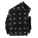 Cravate CLJ, noir, motifs fleurs Clj Charles Le Jeune
