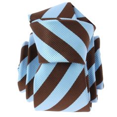 Cravate CLJ, Rugby large marron et ciel Clj Charles Le Jeune