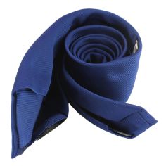 Cravate soie 6 plis, Bleu royal, Faite à la main