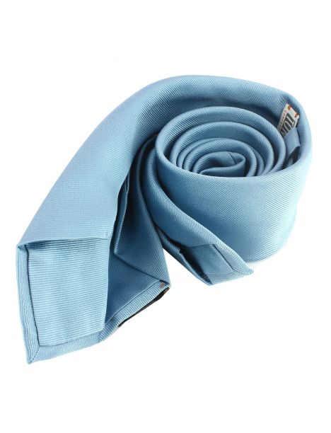 Cravate soie 6 plis, Tevere Bleu, Faite à la main Tony & Paul