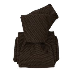 Cravate grenadine de soie, Segni & Disegni, Lucia Marron Segni et Disegni