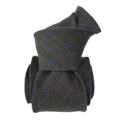 Cravate en laine et soie, Catane Gris pois Bleu Segni et Disegni