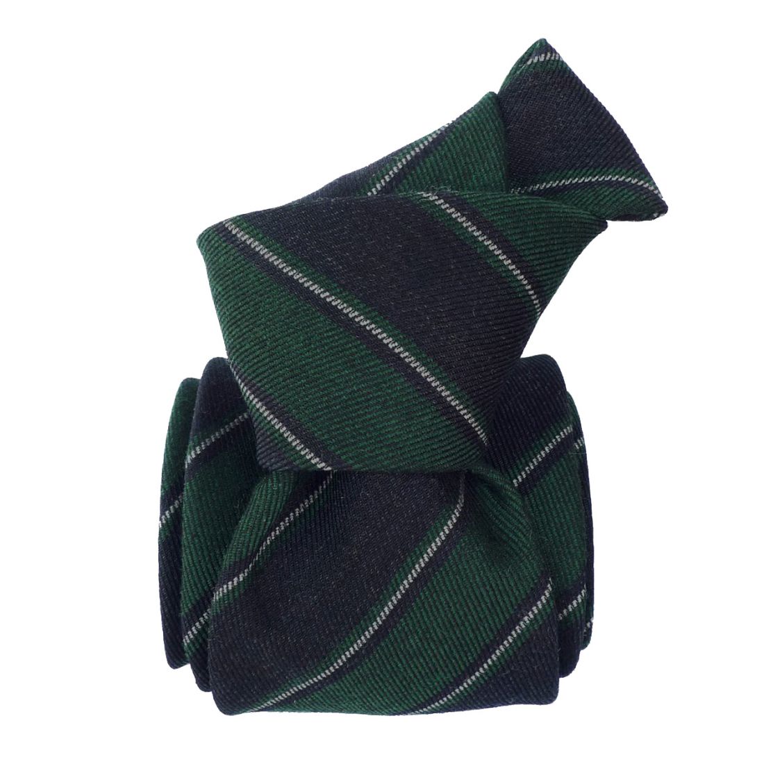 Cravate en laine et soie, Basilicata Vert Anglais Segni et Disegni