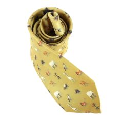 Cravate en soie, Bosch Le jardin des délices, ocre Brochier Soieries 1890