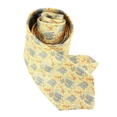 Cravate en soie, Dufy Eléphants, orange Brochier Soieries 1890