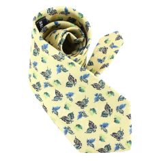 Cravate en soie, Dufy Papillons, beige-jaune Brochier Soieries 1890