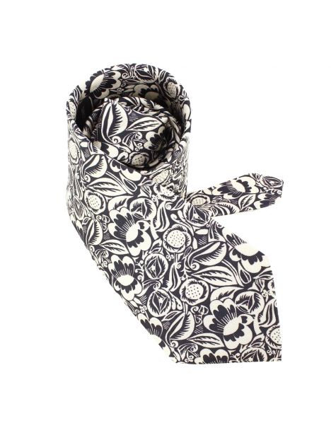 Cravate en soie, Dufy Perse, blanc Brochier Soieries 1890