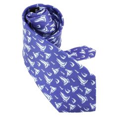 Cravate en soie, Manet Bâteaux, marine Brochier Soieries 1890