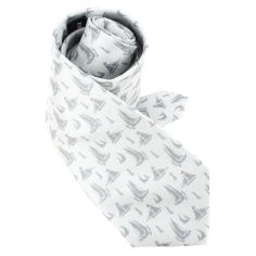 Cravate en soie, Manet Bâteaux, gris Brochier Soieries 1890