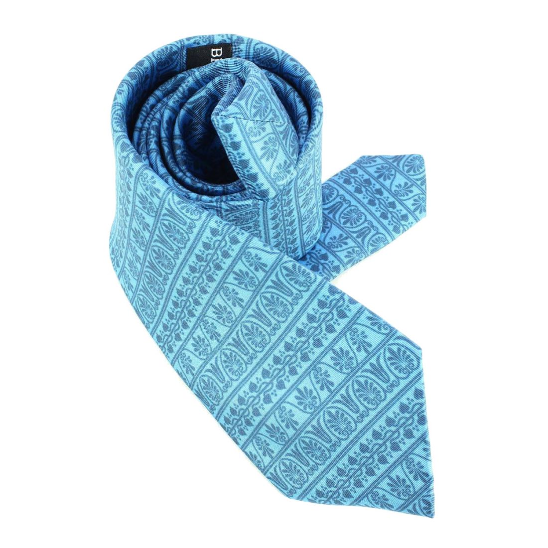 Cravate en soie, Palmettes Grecques, Bleu Brochier Soieries 1890