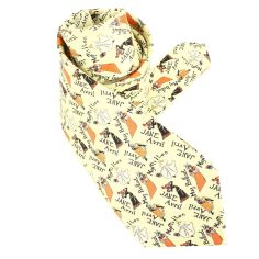 Cravate en soie, Toulouse Lautrec Jane Avril, ivoire Brochier Soieries 1890