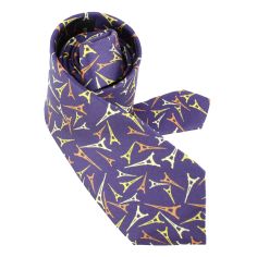 Cravate en soie, Tour Eiffel Ombres, Bleu Brochier Soieries 1890