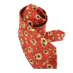 Cravate en soie, Van Gogh Tournesols, rouge Brochier Soieries 1890