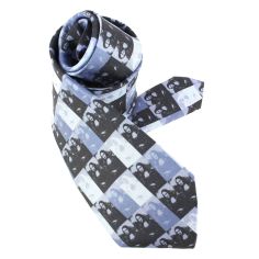 Cravate en soie, Léonard de Vinci La Joconde, Bleu Brochier Soieries 1890