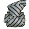 Cravate Segni Disegni Luxe Mogadro, Faite main. Rayée marine et gris Segni et Disegni Cravates
