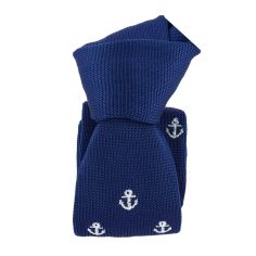 Cravate Tricot. Ancre marine Clj Charles Le Jeune