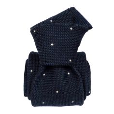 Cravate grenadine de soie, Segni & Disegni, Vicence, Bleu Segni et Disegni