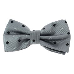 Noeud Papillon CLJ, gris, motifs fleurs Clj Charles Le Jeune