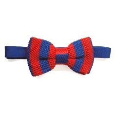 Noeud papillon tricot, Soie, club rouge Bleu Tyler & Tyler