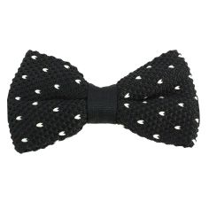 Noeud papillon tricot Manhattan noir Clj Charles Le Jeune