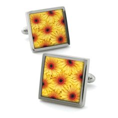 Boutons de manchette, Gerbera jaune Robert Charles