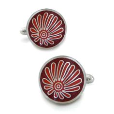 Boutons de manchette, Pasadena rouge. Emaillé Robert Charles