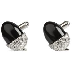 Boutons de manchette, Acorn, Onyx Simon Carter