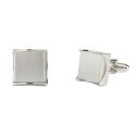 Bouton de manchette Simon Carter, Cats eyes squared blanc Simon Carter