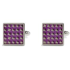 Boutons de manchette, Dogtooth Emaillé violet Simon Carter