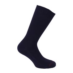Mi chaussette uni cotes 1x1, Bleu marine, Coton Majoritaire Labonal