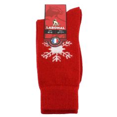Mi chaussette, flocon Laine et cachemire, rouge Labonal 2