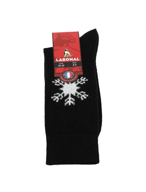 Mi chaussette, flocon Laine et cachemire, noir Labonal