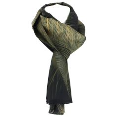 Echarpe en soie, Plumes brunes Brochier Soieries 1890