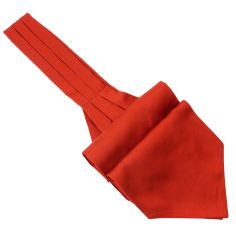 Cravate Ascot en soie, Rouge Geraneo, Fait à la main Tony & Paul
