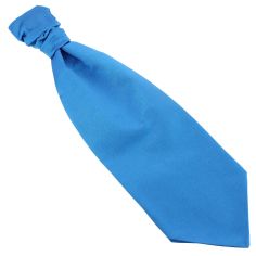 Lavallière nouée en soie, Bleu Cina, Faite à la main Tony & Paul