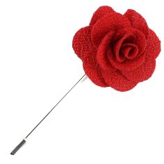 Boutonnière rouge, Rose sauvage Cravate Avenue Signature