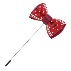 Boutonnière bordeaux, mini noeud papillon América Cravate Avenue Signature