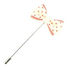 Boutonnière crème et rouge, mini noeud papillon América Cravate Avenue Signature